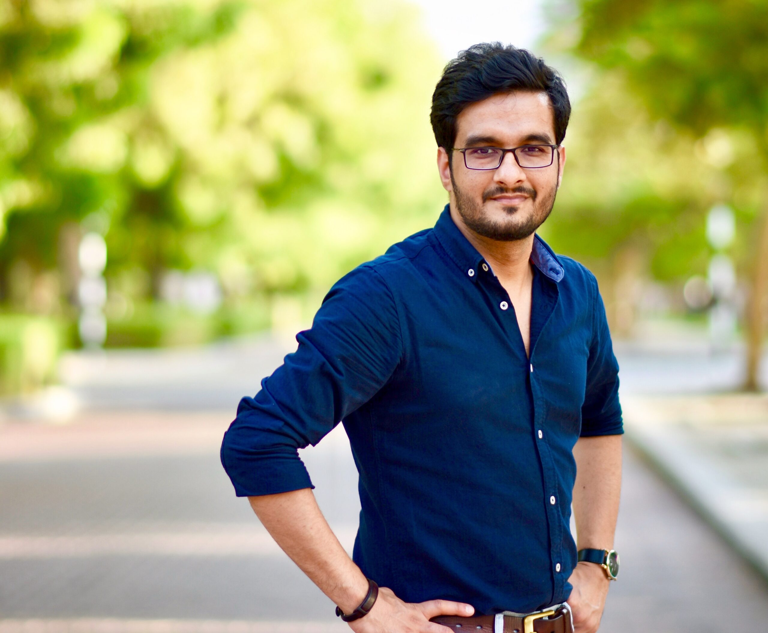 portrait young man standing outdoors