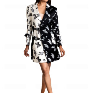 srijan butterfly printed women’s long blazer