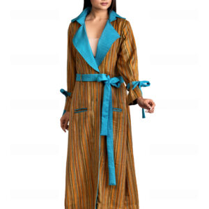 srijan geometrical printed women's long blazer