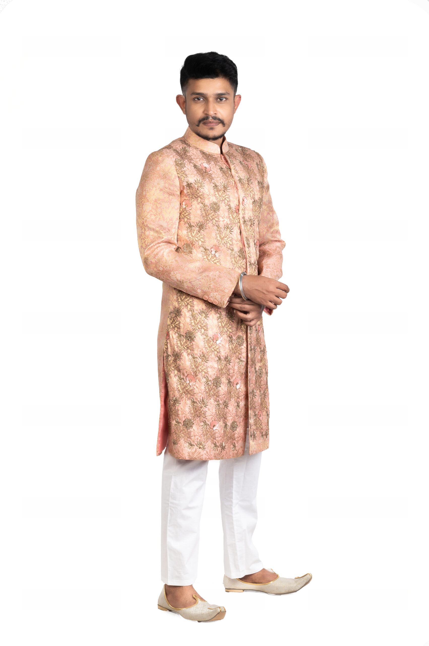 srijan brocade embroidered sherwani